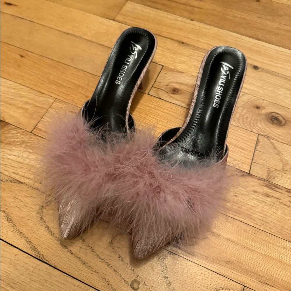 Feather Kitten Heels